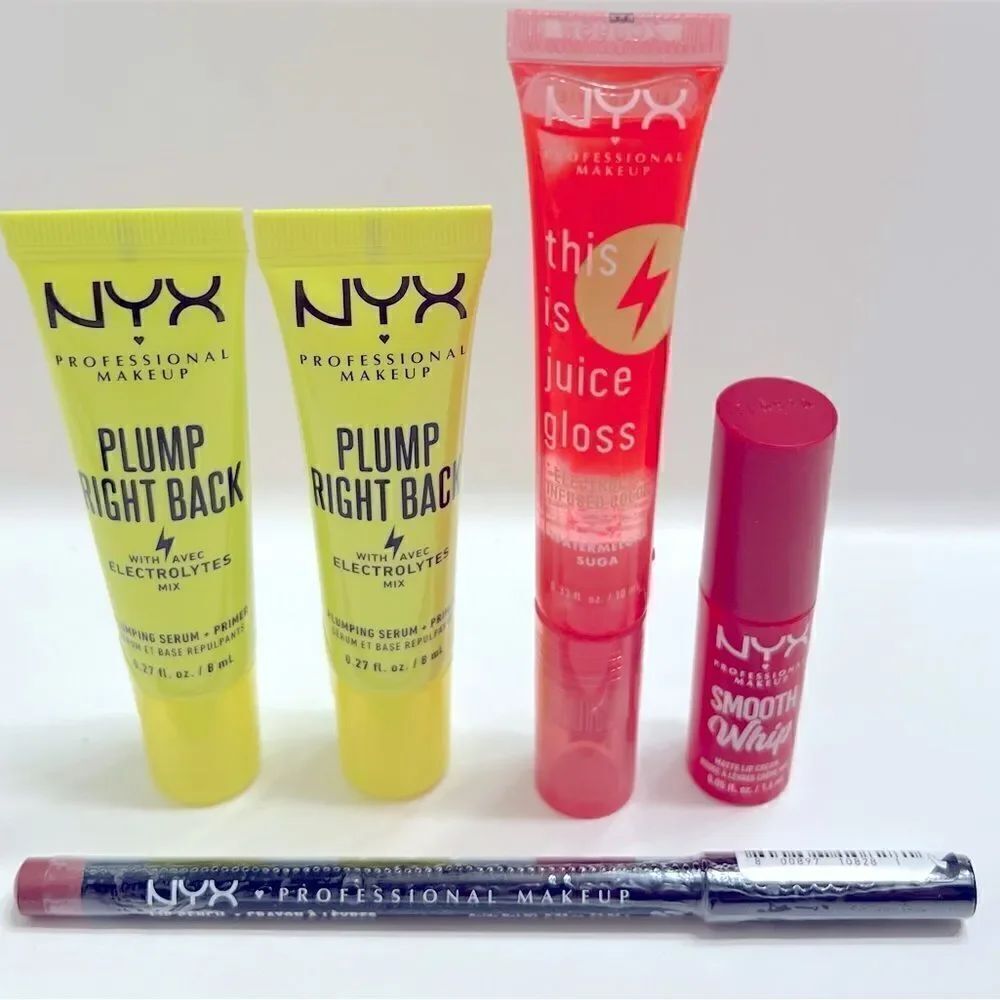 NYX Plump Right Back Primer & Serum and Lip Bundle, New